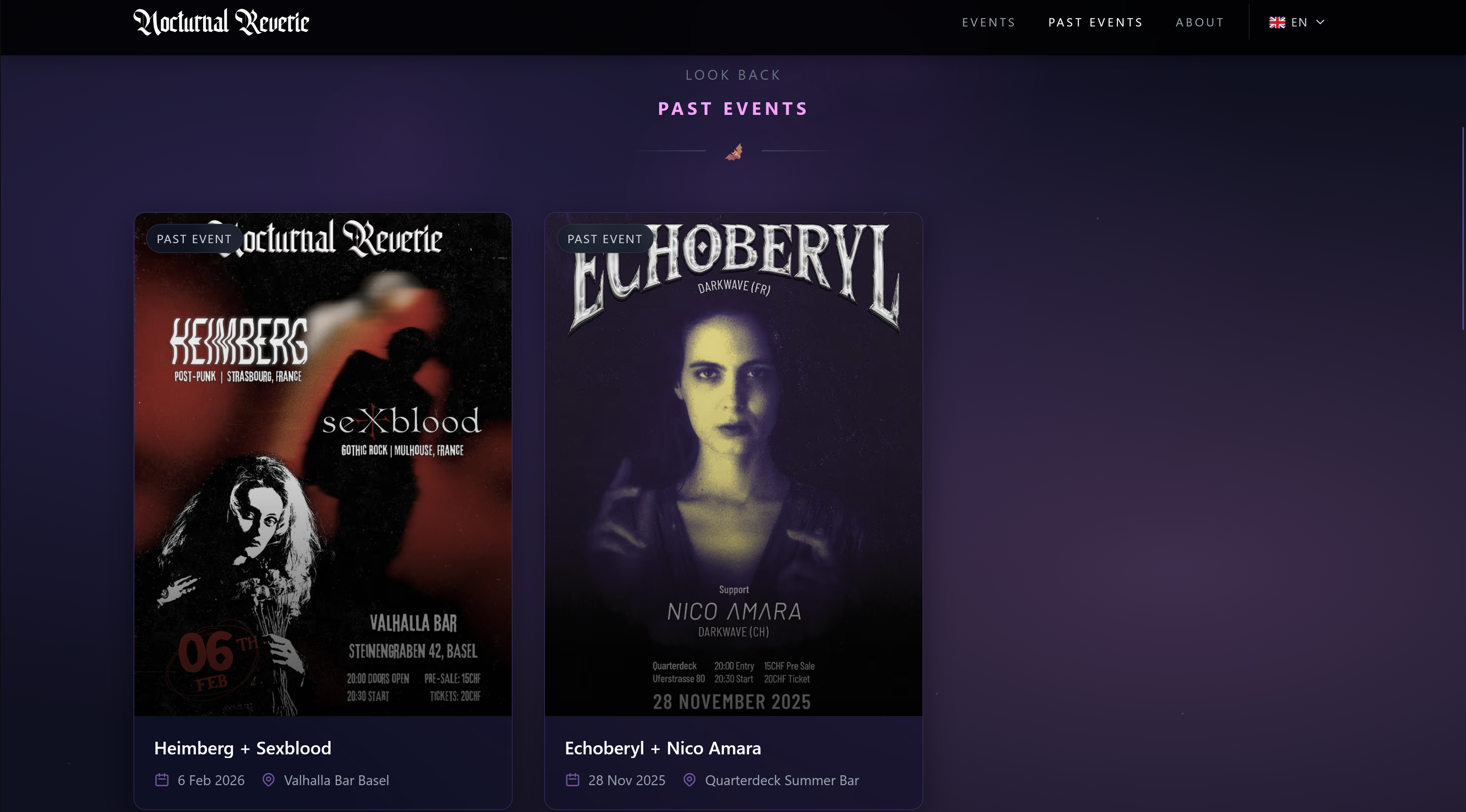Nocturnal Reverie — gothic and alternative party events in Basel
